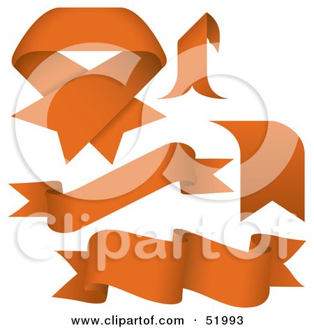 Royalty-Free (RF) Clipart Illustration of a Digital Collage Of Orange Banners - Version 8 by dero