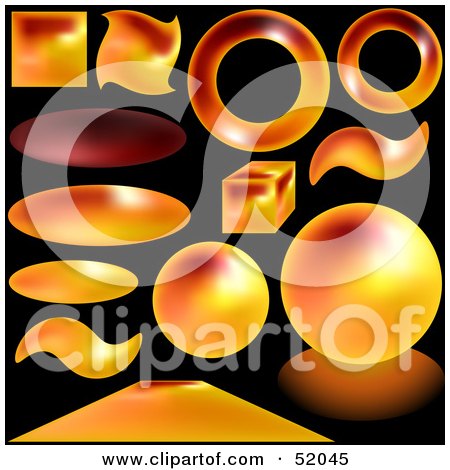 Royalty-Free (RF) Clipart Illustration of a Digital Collage of Magma Buttons by dero