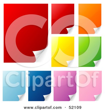 Royalty-Free (RF) Clipart Illustration of a Digital Collage of Peeling Rectangular Stickers by dero