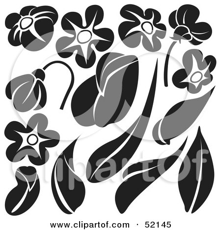 Royalty-Free (RF) Clipart Illustration of a Digital Collage of Floral Elements - Version 9 by dero