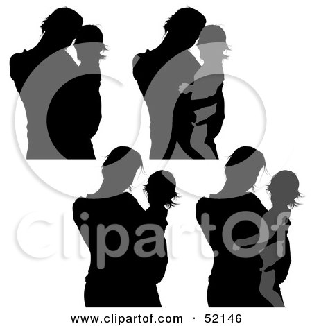 Royalty-Free (RF) Clipart Illustration of a Digital Collage of Mothers and Children by dero