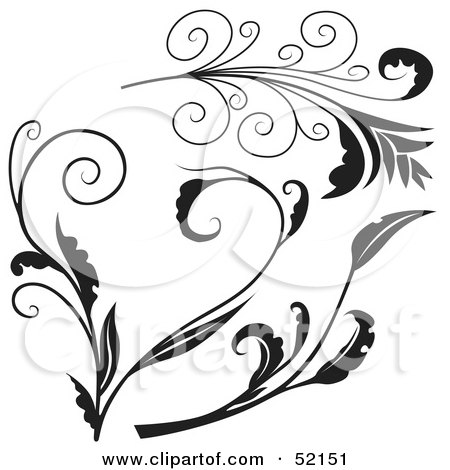 Royalty-Free (RF) Clipart Illustration of a Digital Collage of Floral Elements - Version 3 by dero