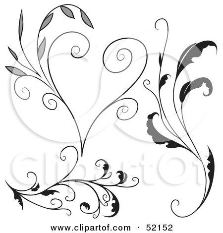 Royalty-Free (RF) Clipart Illustration of a Digital Collage of Floral Elements - Version 2 by dero