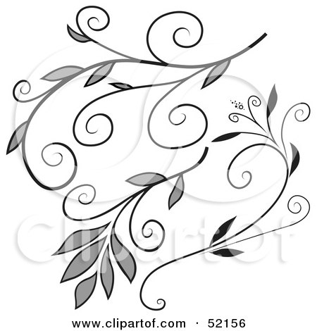Royalty-Free (RF) Clipart Illustration of a Digital Collage of Floral Elements - Version 1 by dero