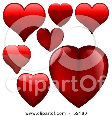 Royalty-Free (RF) Clipart Illustration of a Digital Collage Of Red Love Heart Elements - Version 1 by dero