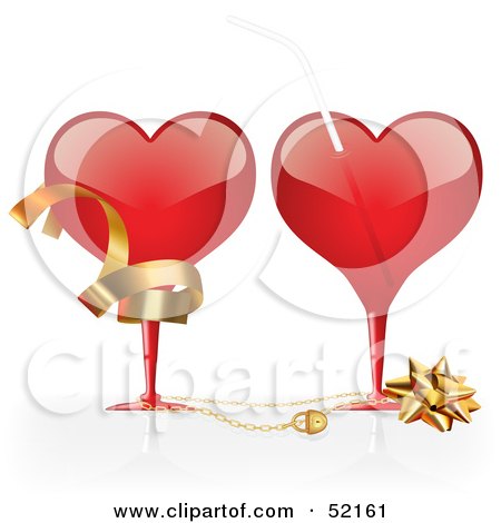 Royalty-Free (RF) Clipart Illustration of a Digital Collage Of Red Love Heart Elements - Version 6 by dero