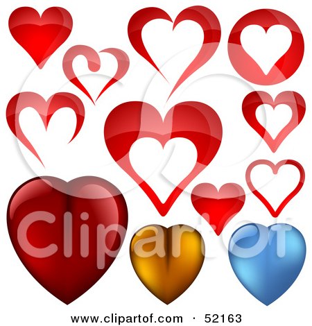Royalty-Free (RF) Clipart Illustration of a Digital Collage Of Love Heart Elements by dero