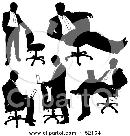 Royalty-Free (RF) Clipart Illustration of a Digital Collage Of Businessman Silhouettes - Version 30 by dero