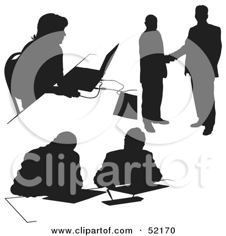 Royalty-Free (RF) Clipart Illustration of a Digital Collage Of Businessman Silhouettes - Version 13 by dero