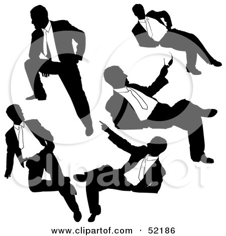 Royalty-Free (RF) Clipart Illustration of a Digital Collage Of Businessman Silhouettes - Version 28 by dero