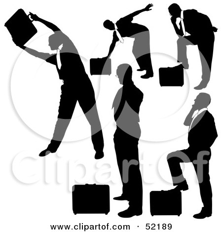Royalty-Free (RF) Clipart Illustration of a Digital Collage Of Businessman Silhouettes - Version 16 by dero