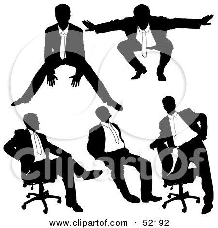 Royalty-Free (RF) Clipart Illustration of a Digital Collage Of Businessman Silhouettes - Version 29 by dero