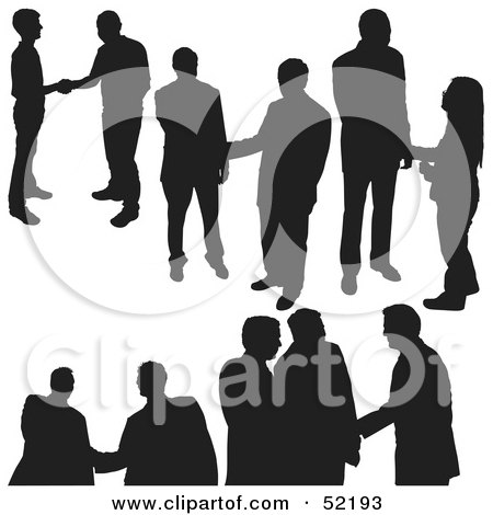 Royalty-Free (RF) Clipart Illustration of a Digital Collage Of Businessman Silhouettes - Version 9 by dero