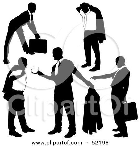 Royalty-Free (RF) Clipart Illustration of a Digital Collage Of Businessman Silhouettes - Version 17 by dero