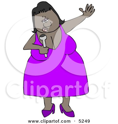Middle Aged African American Diva Singer Woman Clipart by djart