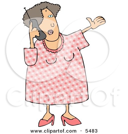 Woman Talking On a Cellphone Clipart Illustration by djart