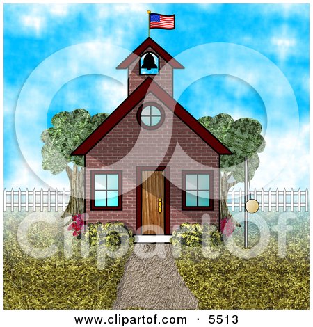American Schoolhouse Clipart Illustration by djart
