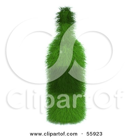 Royalty-Free (RF) Clipart Illustration of a 3d Green Grassy Wine Bottle by Julos