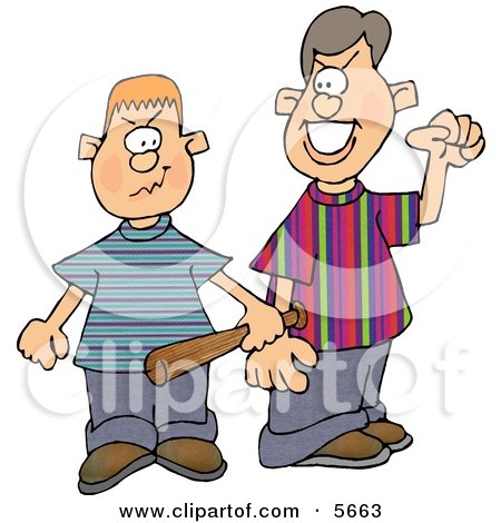 Two School Bullies Picking a Fight Clipart Illustration by djart
