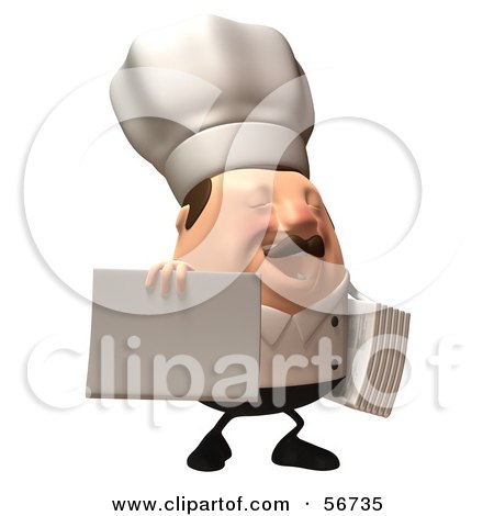 Royalty-Free (RF) Clipart Illustration of a 3d Chubby Chef Steve ... image