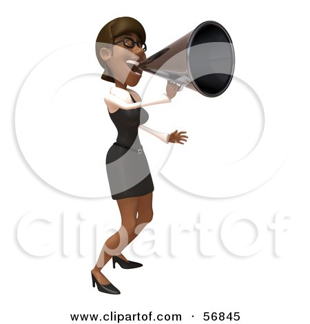 https://images.clipartof.com/small/56845-Royalty-Free-RF-Clipart-Illustration-Of-A-3d-Black-Businesswoman-Character-Using-A-Megaphone-Version-2.jpg