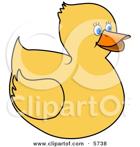 Happy Yellow Duckling with Blue Eyes Clipart Illustration by djart