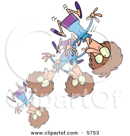 Stressed or Excited Woman Bouncing Clipart Illustration by toonaday