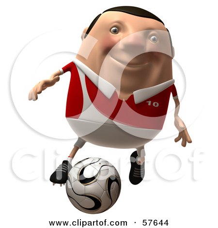 3d Chubby Soccer Steve Character Kicking A Ball - Version 1 Posters, Art Prints