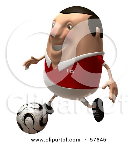 3d Chubby Soccer Steve Character Kicking A Ball - Version 2 Posters, Art Prints