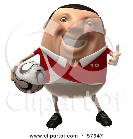3d Chubby Soccer Steve Character Holding A Ball - Version 3 Posters, Art Prints
