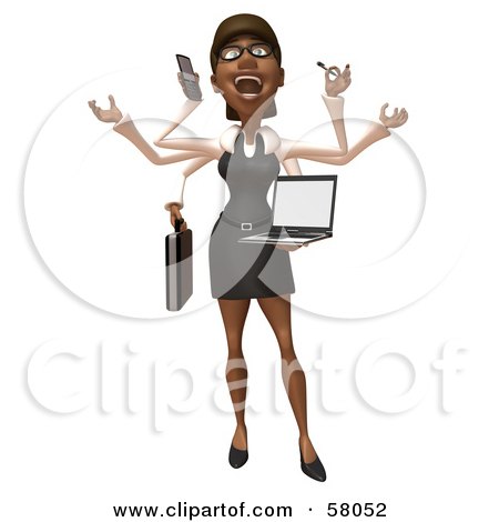 https://images.clipartof.com/small/58052-Royalty-Free-RF-Clipart-Illustration-Of-A-3d-Black-Businesswoman-Character-Multi-Tasking-Version-2.jpg