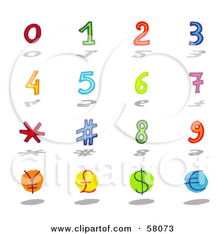 Royalty-Free (RF) Clipart Illustration of a Digital Collage Of Numbers, Symbols And Currency by NL shop