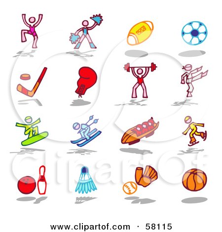 Royalty-Free (RF) Clipart Illustration of a Digital Collage Of Dance, Fitness And Sports by NL shop