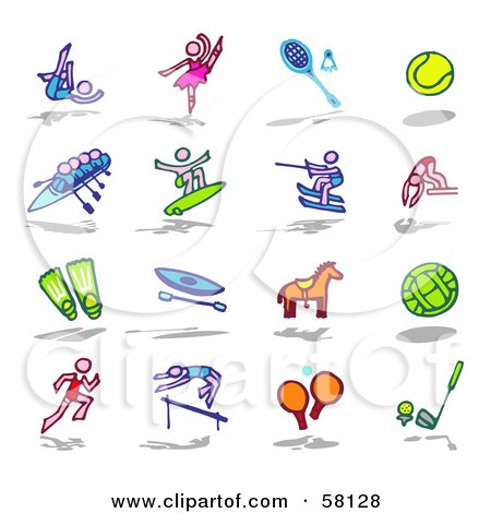 Royalty-Free (RF) Clipart Illustration of a Digital Collage Of Dance, Sports And Track And Field by NL shop