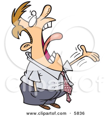 Man Complaining and Screaming Clipart Illustration by toonaday