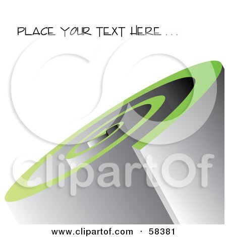 Royalty-Free (RF) Clipart Illustration of a Green Spiraling Arrow On Tall Chrome Walls by MilsiArt
