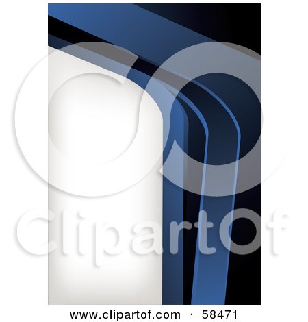 Royalty-Free (RF) Clipart Illustration of a Blue 3d Curving Border Around White Space by MilsiArt