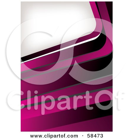 Royalty-Free (RF) Clipart Illustration of a Pink 3d Curving Border Around White Space by MilsiArt
