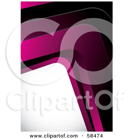 Royalty-Free (RF) Clipart Illustration of a Pink 3d Curving Corner Around White Space by MilsiArt