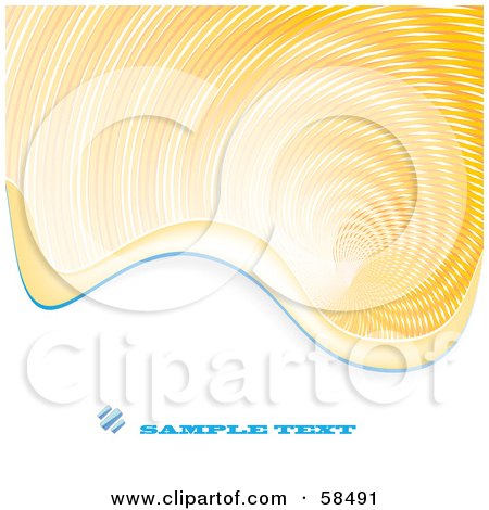 Royalty-Free (RF) Clipart Illustration of a Background Of A Yellow Swirl With A Wave Of White And Sample Text by MilsiArt