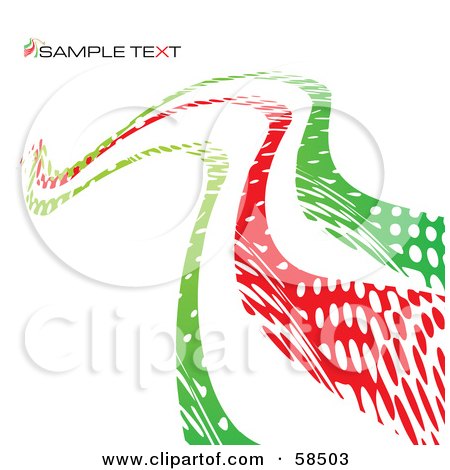 Royalty-Free (RF) Clipart Illustration of a Red And Green Curvy Line Background With Sample Text by MilsiArt