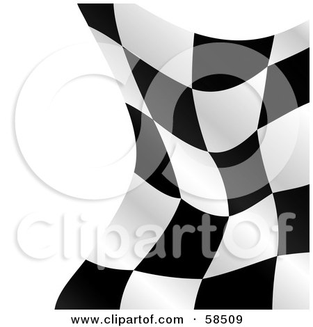 Royalty-Free (RF) Clipart Illustration of a Waving Race Flag Background On White - Version 1 by MilsiArt