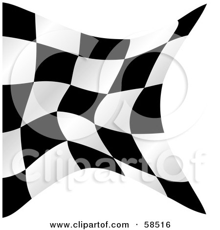 Royalty-Free (RF) Clipart Illustration of a Waving Race Flag Background On White - Version 5 by MilsiArt