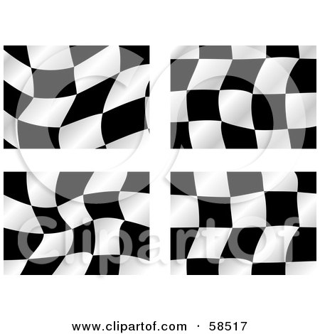 Royalty-Free (RF) Clipart Illustration of a Digital Collage Of Four Racing Flag Backgrounds by MilsiArt