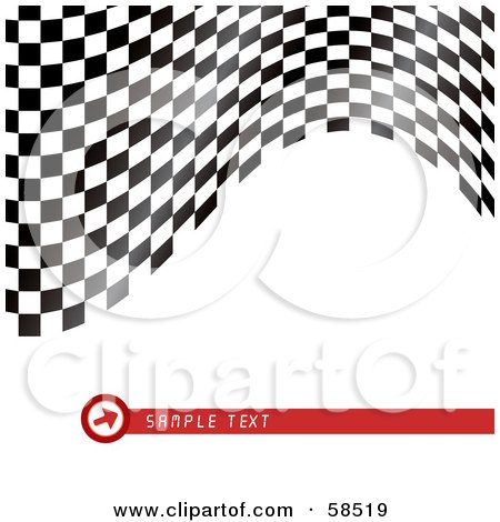 Royalty-Free (RF) Clipart Illustration of a Waving Race Flag Background On White - Version 7 by MilsiArt