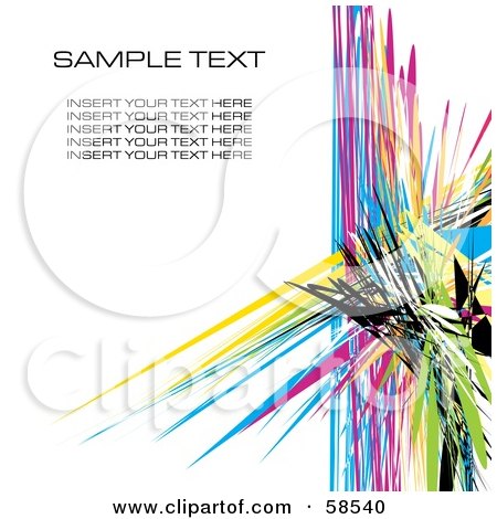 Royalty-Free (RF) Clipart Illustration of a Colorful Watercolor Stroke Background With Sample Text - Version 1 by MilsiArt