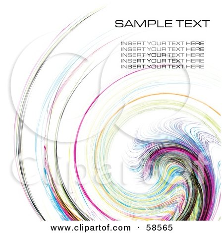 Royalty-Free (RF) Clipart Illustration of a Rainbow Watercolor Swirl Background With Sample Text - Version 2 by MilsiArt