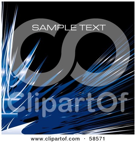 Royalty-Free (RF) Clipart Illustration of a Blue Watercolor Stroke Background With Sample Text - Version 2 by MilsiArt