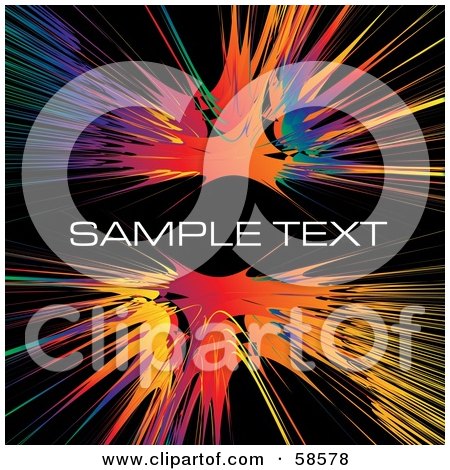 Royalty-Free (RF) Clipart Illustration of a Colorful Watercolor Burst Text Box With Sample Text by MilsiArt