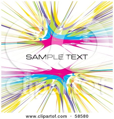 Royalty-Free (RF) Clipart Illustration of a Colored Watercolor Burst Text Box With Sample Text by MilsiArt